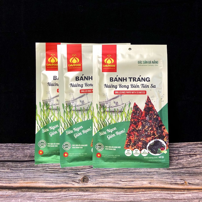 Set 3 gói bánh tráng nướng rong biển tiên sa 40g/gói