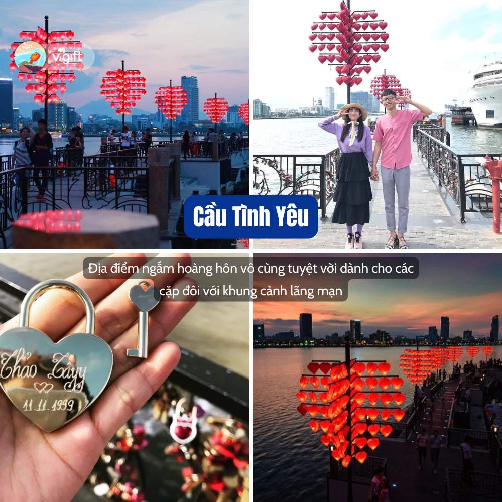 Địa điểm ngắm hoàng hồn Đà Nẵng - Cầu Tình Yêu